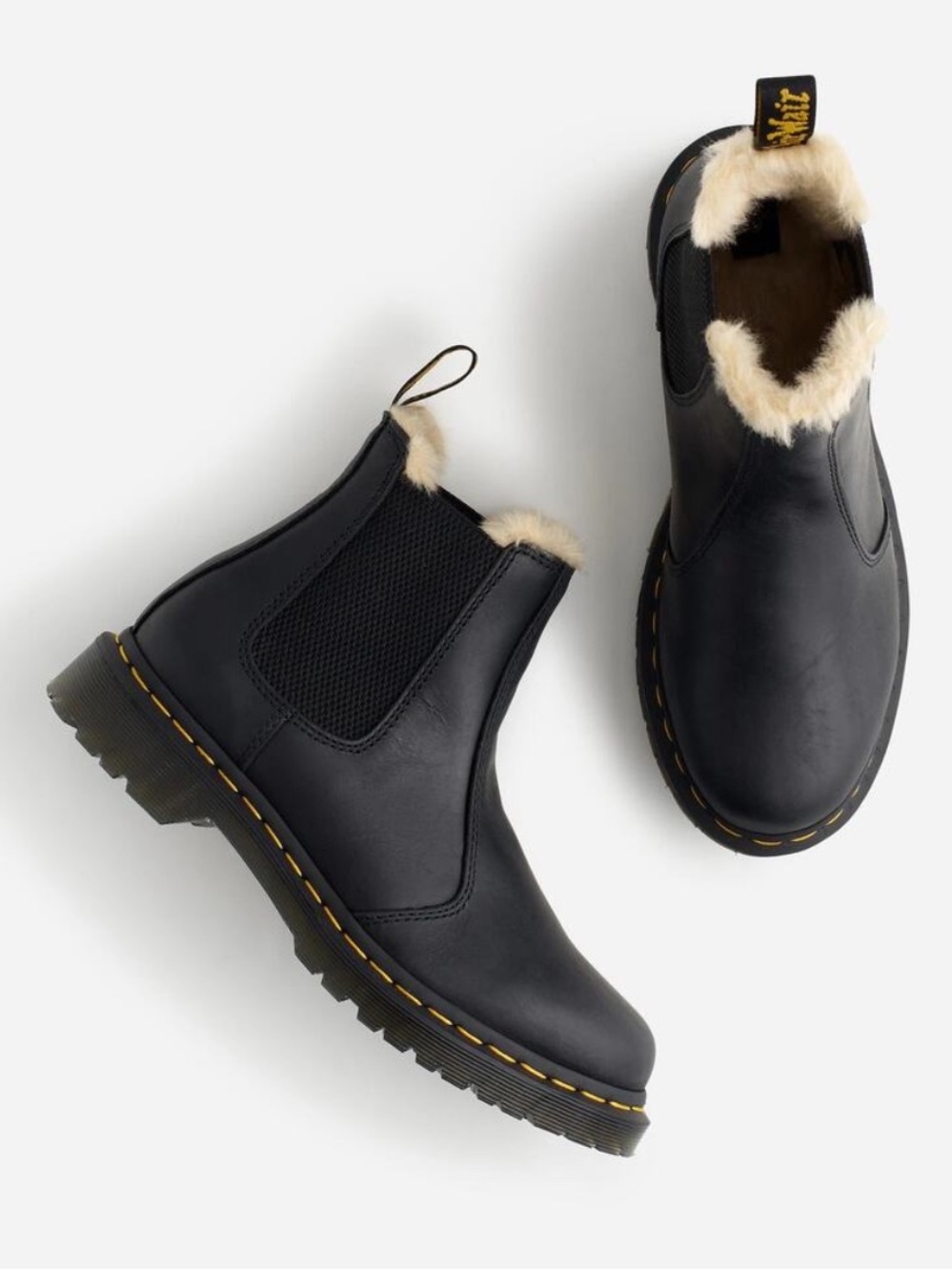 NEW Dr. Martens 2976 WOMEN'S FAUX FUR LINED LEONORE CHELSEA BOOTS size 9